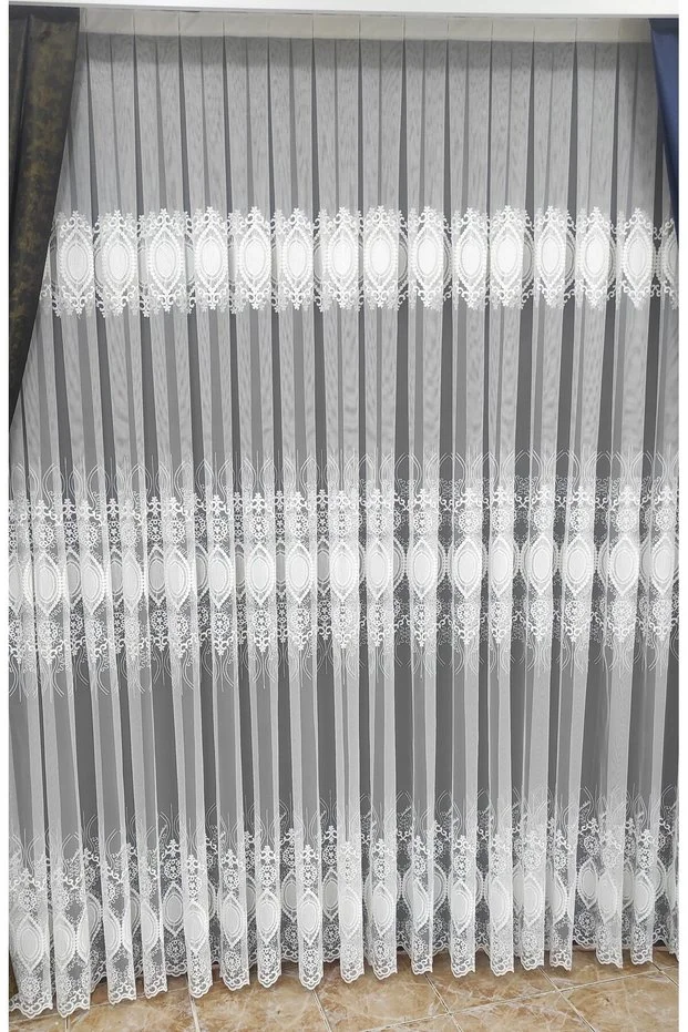 NAKIŞLI DESENLİ TÜL PERDE ( 1 X 3 SIK PİLE ) NAKIŞLI DESENLİ TÜL PERDE ( 1 X 3 SIK PİLE )